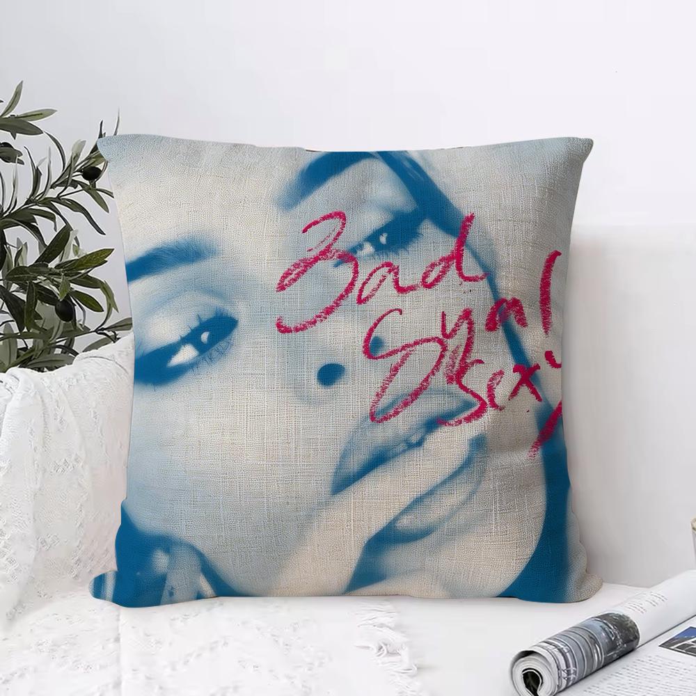 Singer B-Bad G-Gyal Cushion Cover Breathable Linen Pillow Cover Skin-Friendly Home Decor Pillowcase With Hidden Zipper