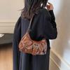 Ielgy Shoulder Tote Bag American Retro Commuter Classy Distressed Style Underarm Motorcycle Bag