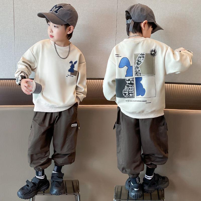 2024 Мальчики Круглый вырез Свитшот - Весна/Осень Модный Топ для Детей