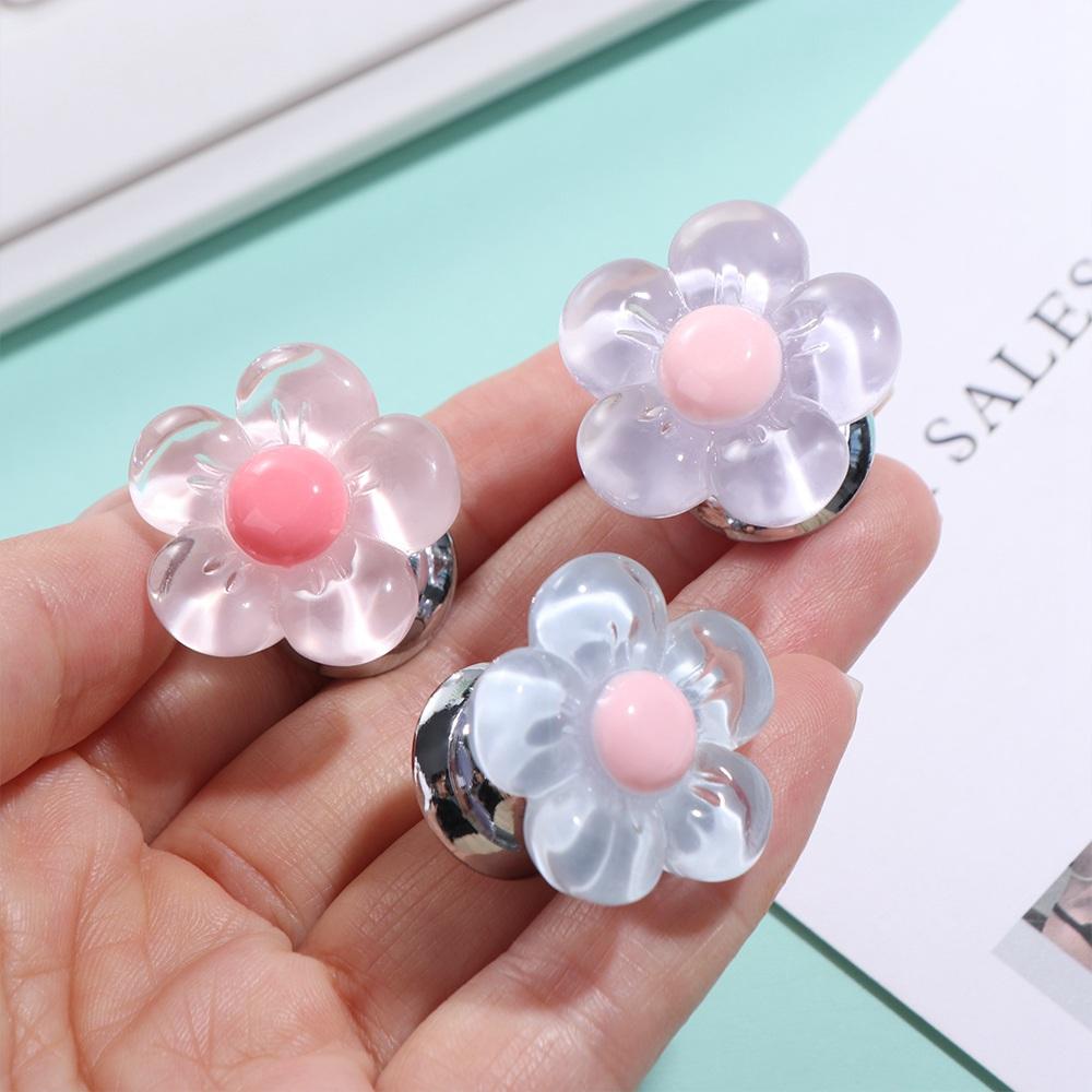 Self-Adhesive Toilet Tank Button Flower Shape Water Press Flush Button  Bathroom Decor Accessories