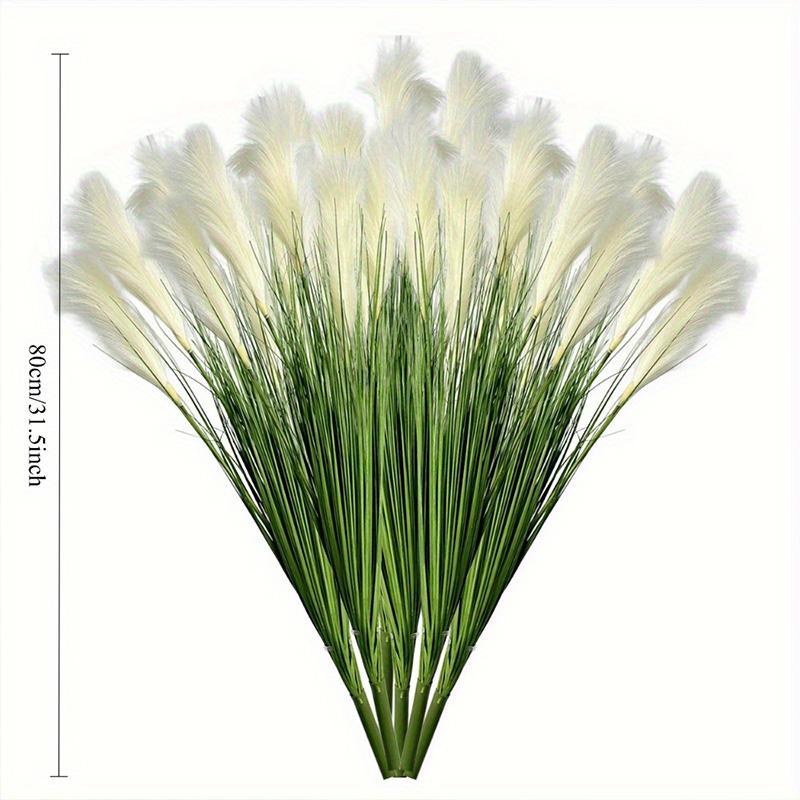 2 пучка шелковистой луговой травы 80 см, искусственные кустарники, всесезонное использование в помещении/на улице, большой букет тростника, декор для дома и сада, искусственные растения