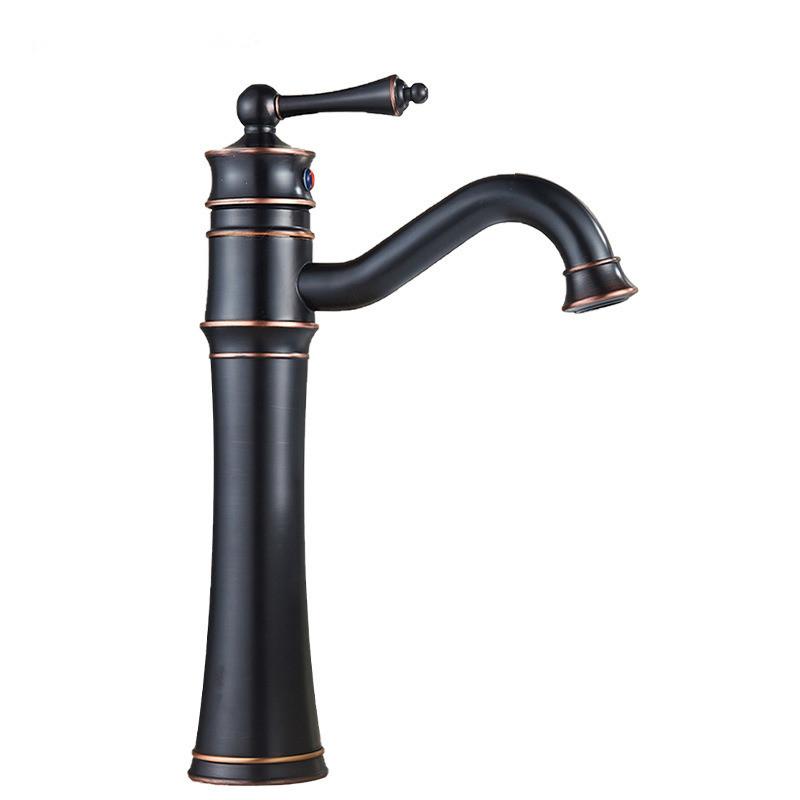 Tuqiu Антикварный смеситель для ванной комнаты Золотой смеситель для раковины Хромированный смеситель для раковины Горячий и холодный кран для унитаза Водопроводный кран Черный