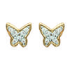 [K7701] - Gold Plated Earrings 'Butterflies' White Gold - 6x6 Mm
