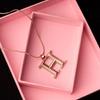 Rose Gold Letter H Pendant Necklace For Women/Girls