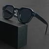 HBK Unisex Retro Polarized Sunglasses Logo Printed Square Acetate Eyewear Pink Frame TAC Lenses UV400 Protection 2024 New