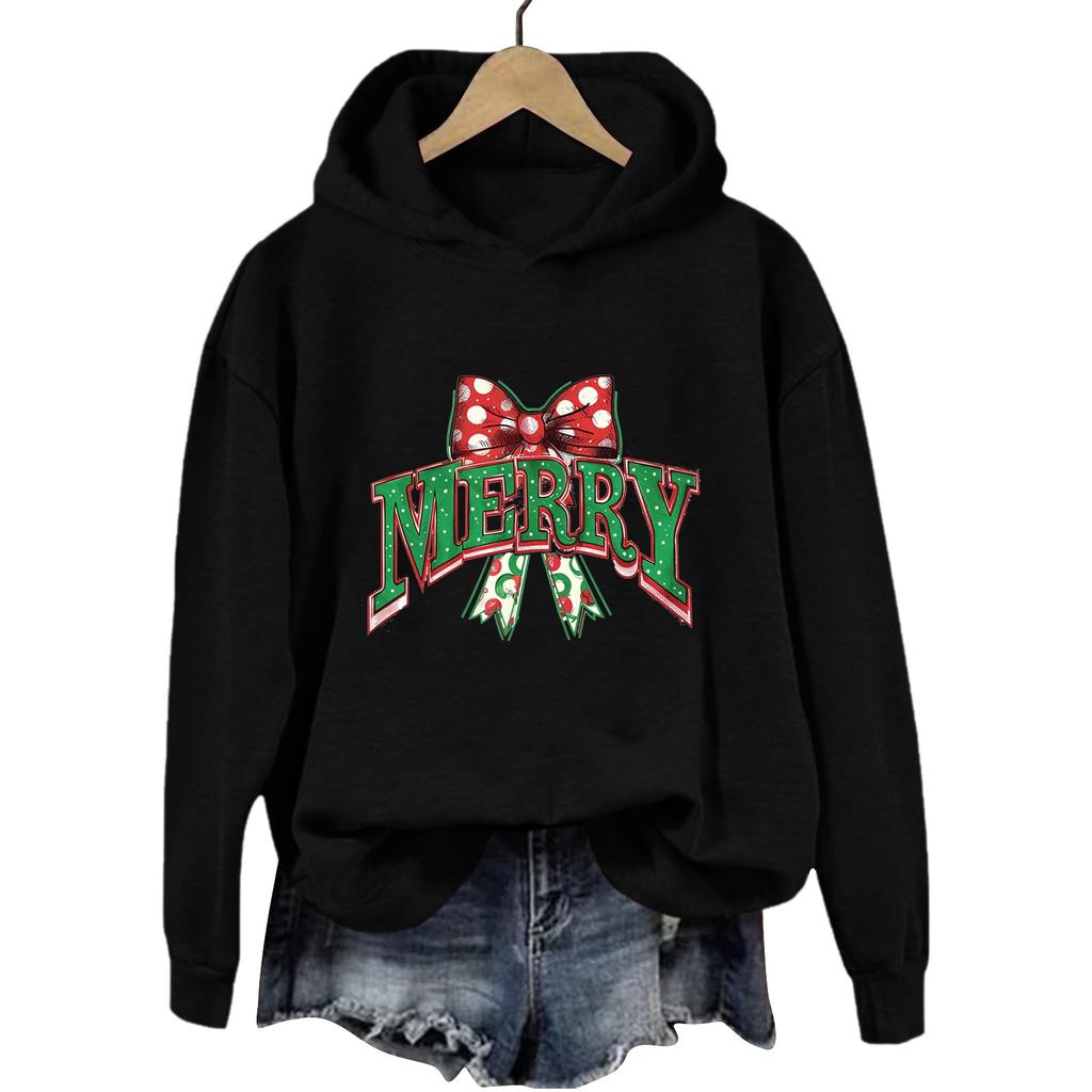 Women's Sweatshirt Sports Christmas Print Pullover Sweatshirt Hoodie Long Sleeve Top Casual Sweatshirt