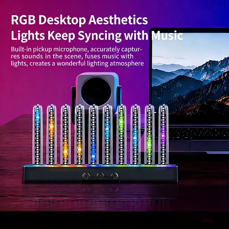 Световая индикация с управлением звуком, динамический градиент RGB, подсветка салона, универсальный автомобильный декор для вентиляционного отверстия и приборной панели, светодиодная подсветка интерьера