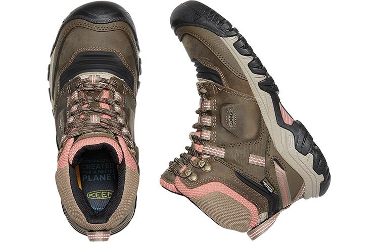 Keen Ridge Flex MID WP High top Outdoor Shoes, Hiking Mountaineering Shoes Women's Brown 1024921