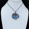 Подвеска Owyhee Blue Opal, подвеска из медной проволоки с драгоценным камнем, стильная подвеска, медная бижутерия, подвеска для подарка, ювелирные изделия ручной работы с проволокой