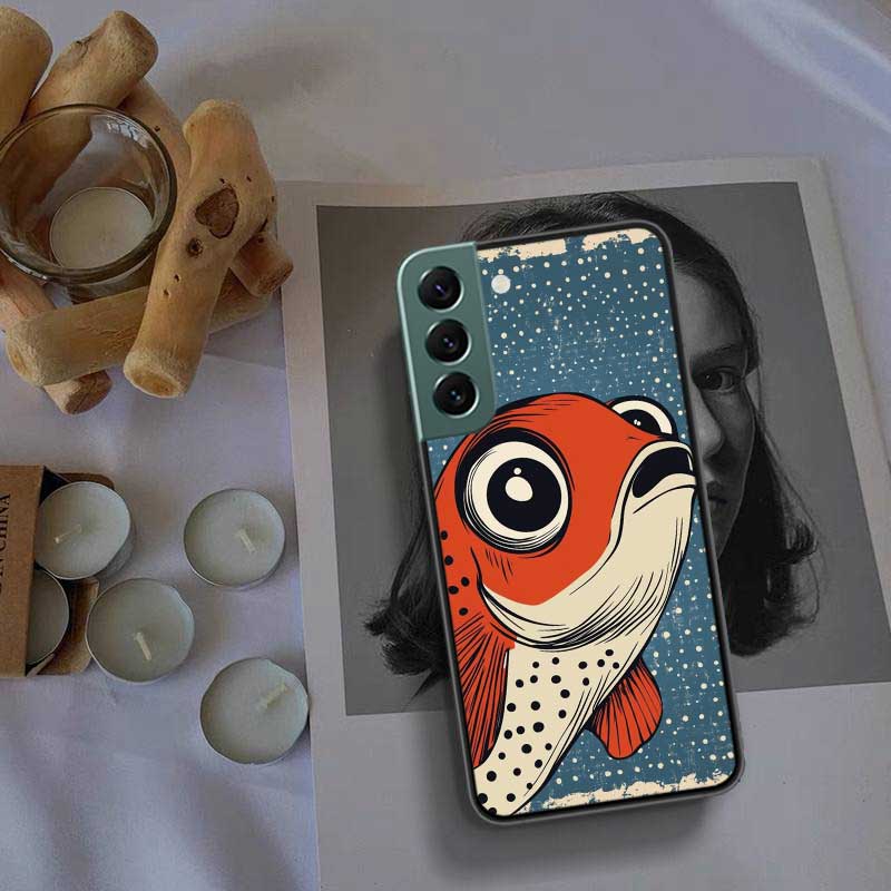 Идеи рисунков в стиле поп-арт Рыба Чехол для телефона для Samsung Galaxy S22 S25 Ultra S21 S10 Plus S26 Edge S20 S23 S24 FE Чехол Силиконовый S
