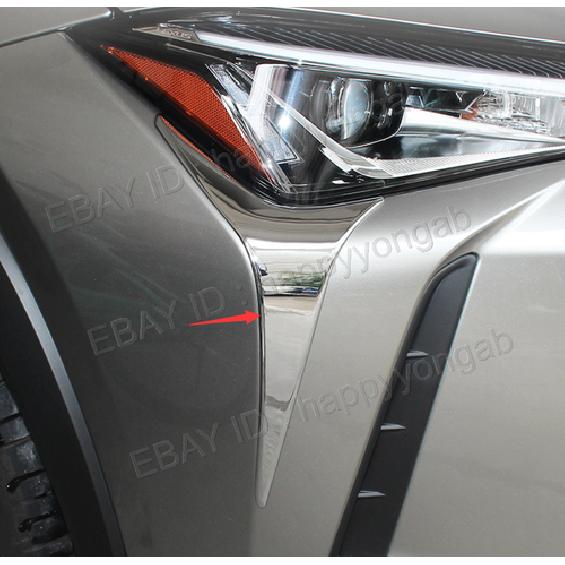 Хромированная накладка на передние фары (веки) из АБС-пластика для Lexus UX 200 250h 2020-2024