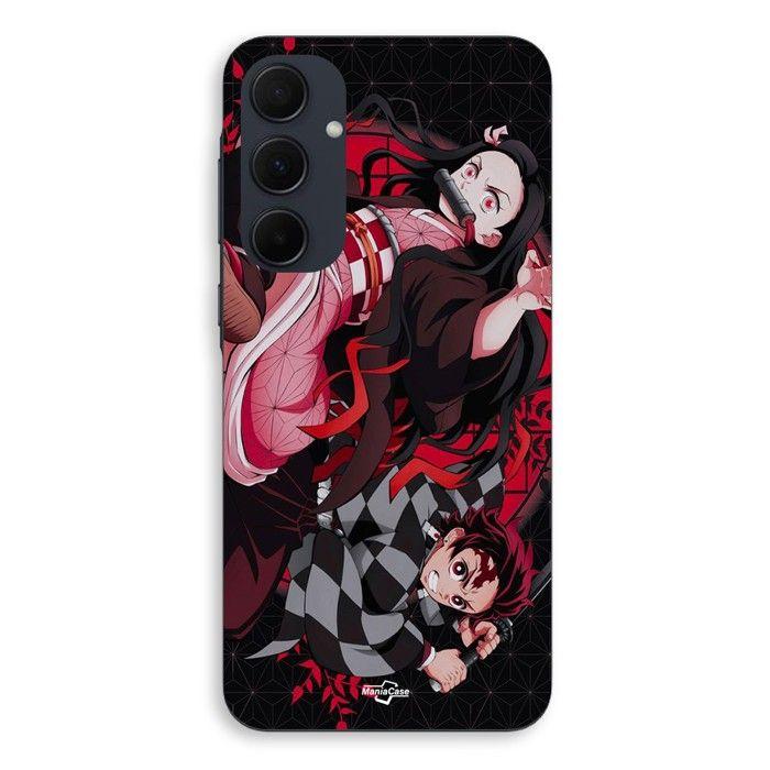 Coque Pour Samsung galaxy A35 demon slayer tanjiro nezuko attaque combat Maniacase