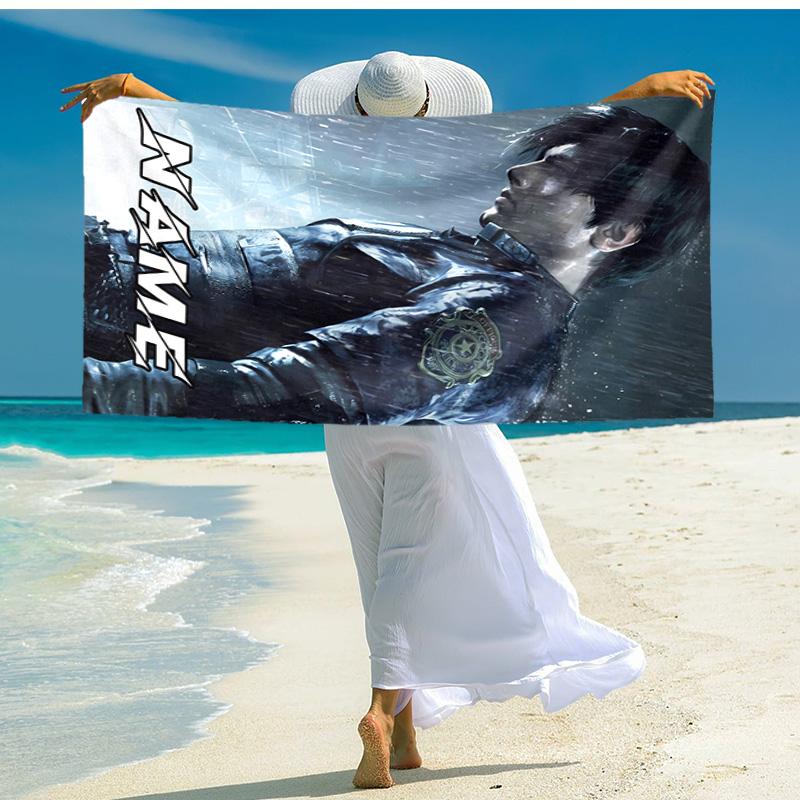 Personalized customized proof beach towel with resident Evil pattern - soft, absorbent,quick-drying,perfect swimming,camping&bathing