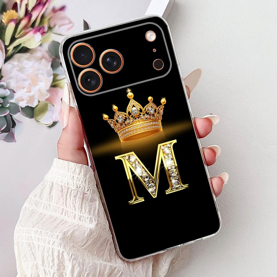 Чехол для Apple iPhone 17 Pro Max Новый Чехол с Буквами Короны Мягкий Тонкий Чехол для Телефона Для iPhone 17 Air iPhone17 Pro Max Задняя Крышка Сумки