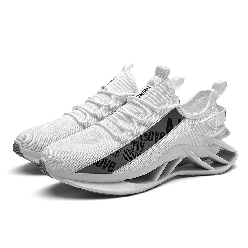 Модные светоотражающие красные кроссовки для мужчин, противоударные кроссовки Blade, мужские дышащие трикотажные кроссовки для мужчин Zapatos Hombre