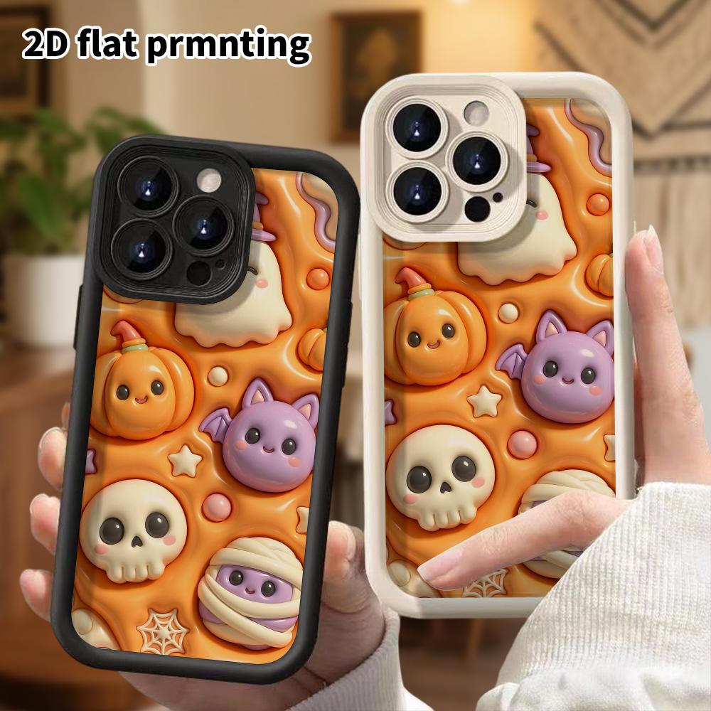 Phone case: 2D flat design, suitable for iPhone 18, 17, 16, 15, 14, 13 Pro protective case, cute for Halloween, perfect holiday gift for Halloween and