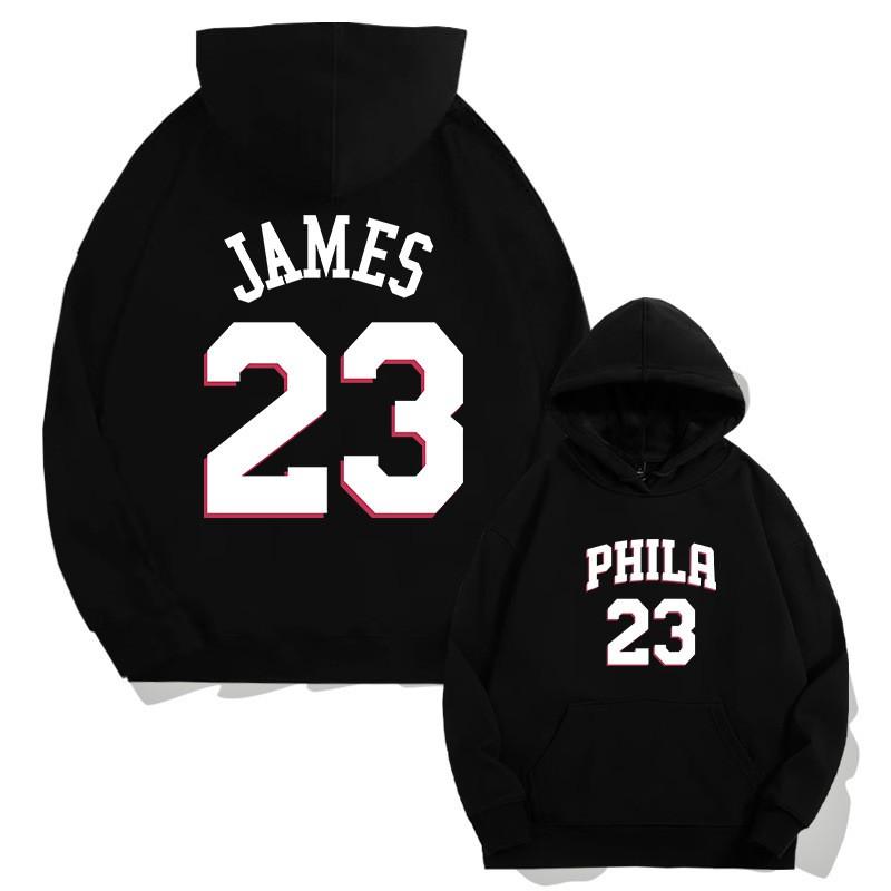 Mens Philadelphia 76ers Hooded Sweatshirt Loose Fit Long Sleeve Streetwear Fall Youth Casual Sportswear