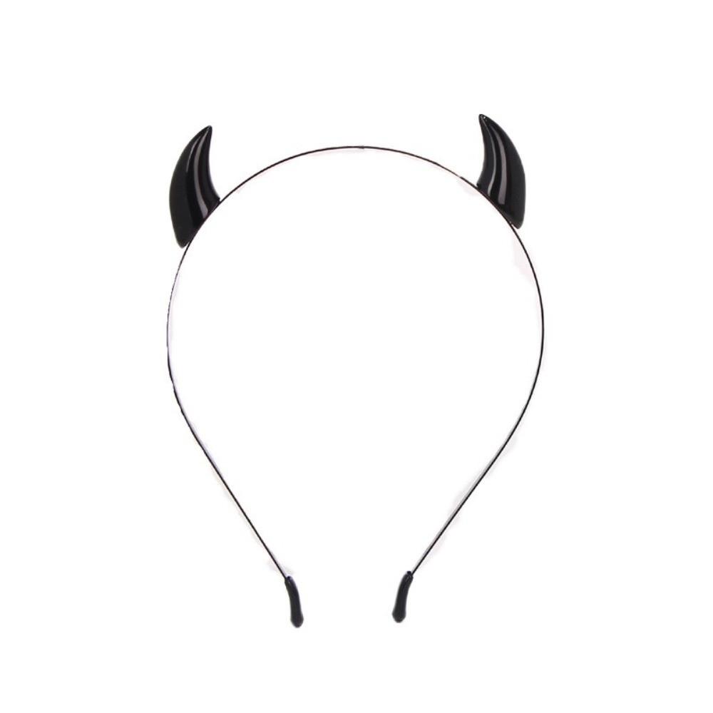 Resin Ox Horn Hair Clips Animal Anime Headband Devil Horn Hairband Daily Styling