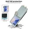 Grid Crossbody Case for Samsung Z Flip 8 7 Fe 6 5 4 3 Flip7 Flip6 Flip5 Flip4 Leather Case Lanyard Phone Case Cards Cash Pocket