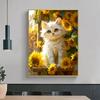 5d DIY Diamond Painting Cross Stitch Cute Cat Sunflower Diamond Embroidery Mosaic Full Round Drill Home Decor