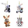 Bunny Christmas Ornaments Christmas Tree Ornaments Little Rabbit Pattern 2D Flat Acrylic Decorative Pendant Interior Rearview Mirror Hanging Ornament