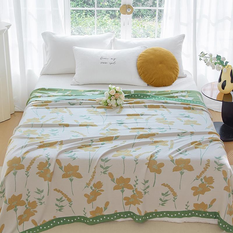 WTEMPO Летнее охлаждающее одеяло Бамбуковое волокно Четырехслойное марлевое одеяло Летнее одеяло для кондиционера