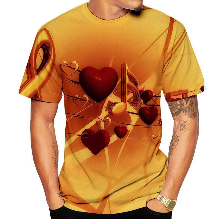 Летняя мода Music Note 3D Print Футболки Мужские и женские модные повседневные футболки с коротким рукавом Harajuku Y2k Футболки Топы Детская одежда