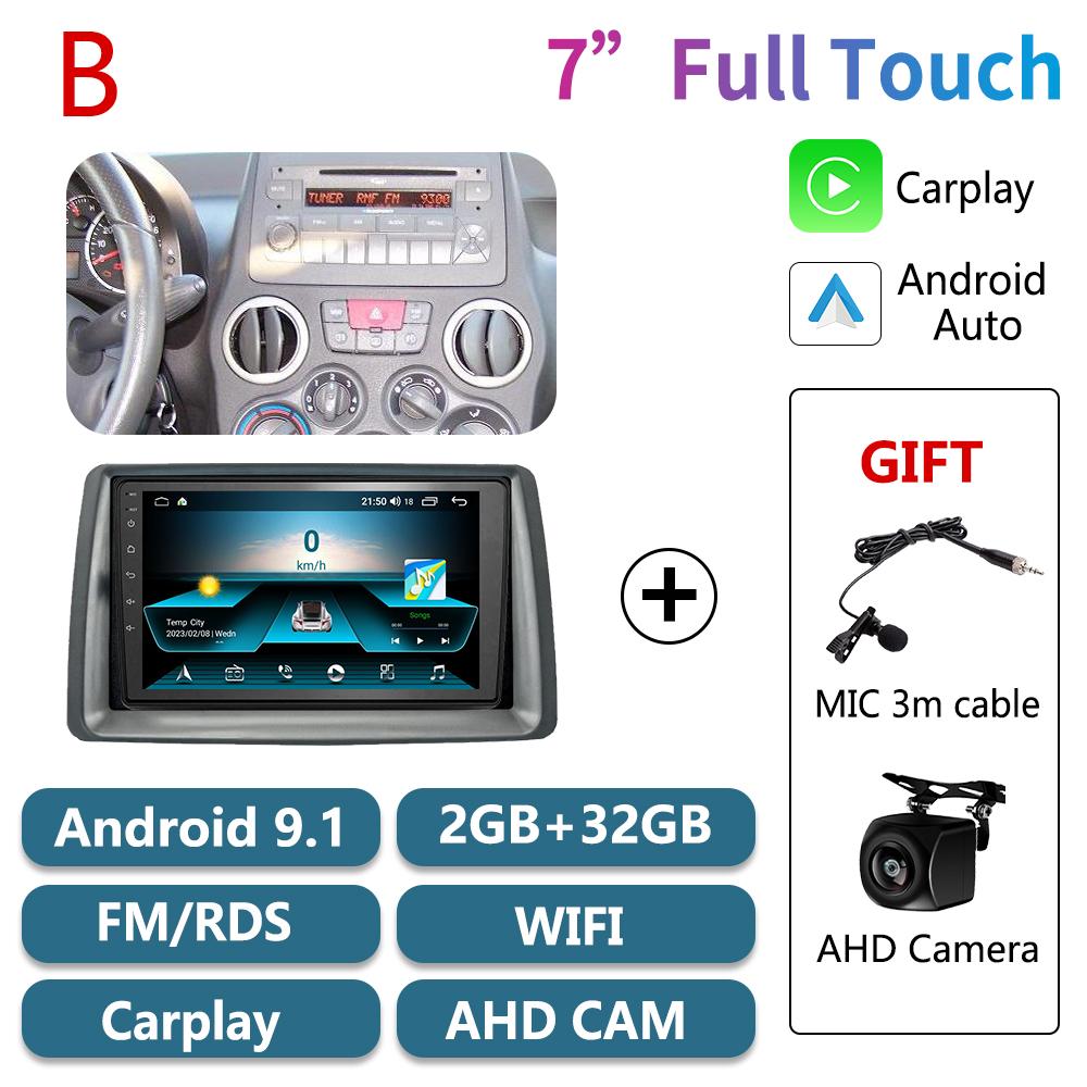 2 Din Car Radio Android for FIAT Panda 2003-2012 Stereo WIFI Multimedia Player Head Unit Navigation Autoradio Carplay Auto 4G