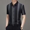 Men's Striped Shirt Short Sleeve Men's Spring Summer Men's Dad Clothes