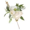 Wrist Corsages for Wedding Bride Wrist Flower Decorative White Roses and Green Leaves for Prom