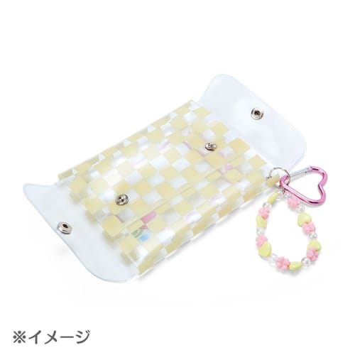 Sanrio (SANRIO) Sanrio Kuromi Clear Pouch Pastel Checker with Charm Kuromi-chan Kuromi 15ÁE2ÁEcm Character SANRIO 122009