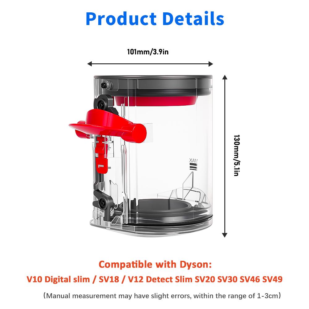 Для пылесоса Dyson V6 V7 V8 V11 V15 V10 V12Slim Пылесборник Контейнер для пыли Уплотнительное кольцо Крышка основания HEPA-фильтр Задняя крышка двигателя Деталь