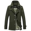 Trench Coat Men's Large Size Men's Pure Cotton Washed Sports Trench Coat Men's Medium and Long Coat Trench Coat Men's