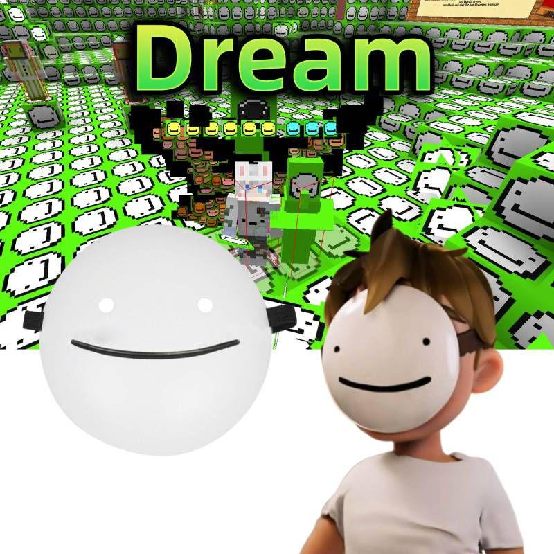 Маска Minecraft Dream Smp на Хэллоуин с белой улыбкой - ПВХ материал, идеально подходит для косплея и праздников