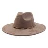 Wide Brim Jazz Cap with Belt Panama Top Hat Universal Formal Hat  Church Occasions