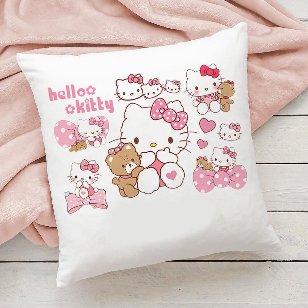 2026 New Cute Sanrio Cartoon Kuromi Doublesided Printed Square Bedroom Childrens Cushion Cover Sofa Waist Cushion Cover