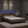 VidaXL Bed Frames with LED Lights, Upholstered Bed with Headboard, Double Bed, Adult Bedroom Bed, Modern, Cappuccino 3214012