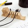 Wooden Cat Cable Organizer Home Office Desk Phone Charging Data Cord Holder Keeper Animal Power Wire Management Clip