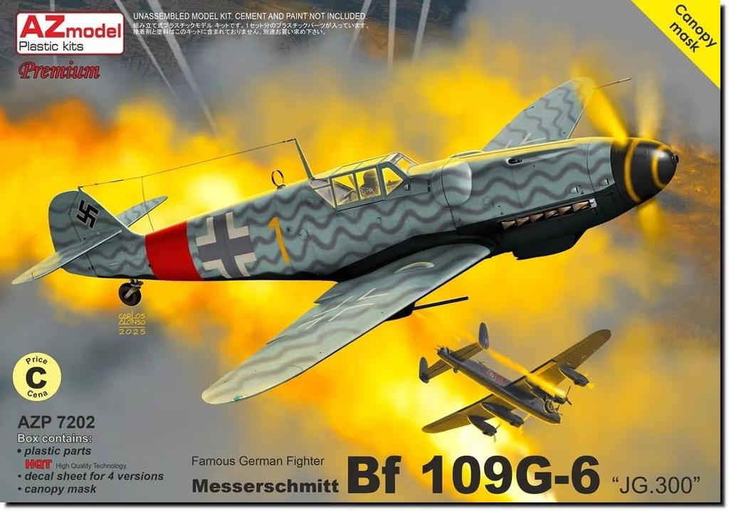 AZ Model JG300 Премиум Издание Пластиковая модель AZMP7202 1/72 Bf109G-6