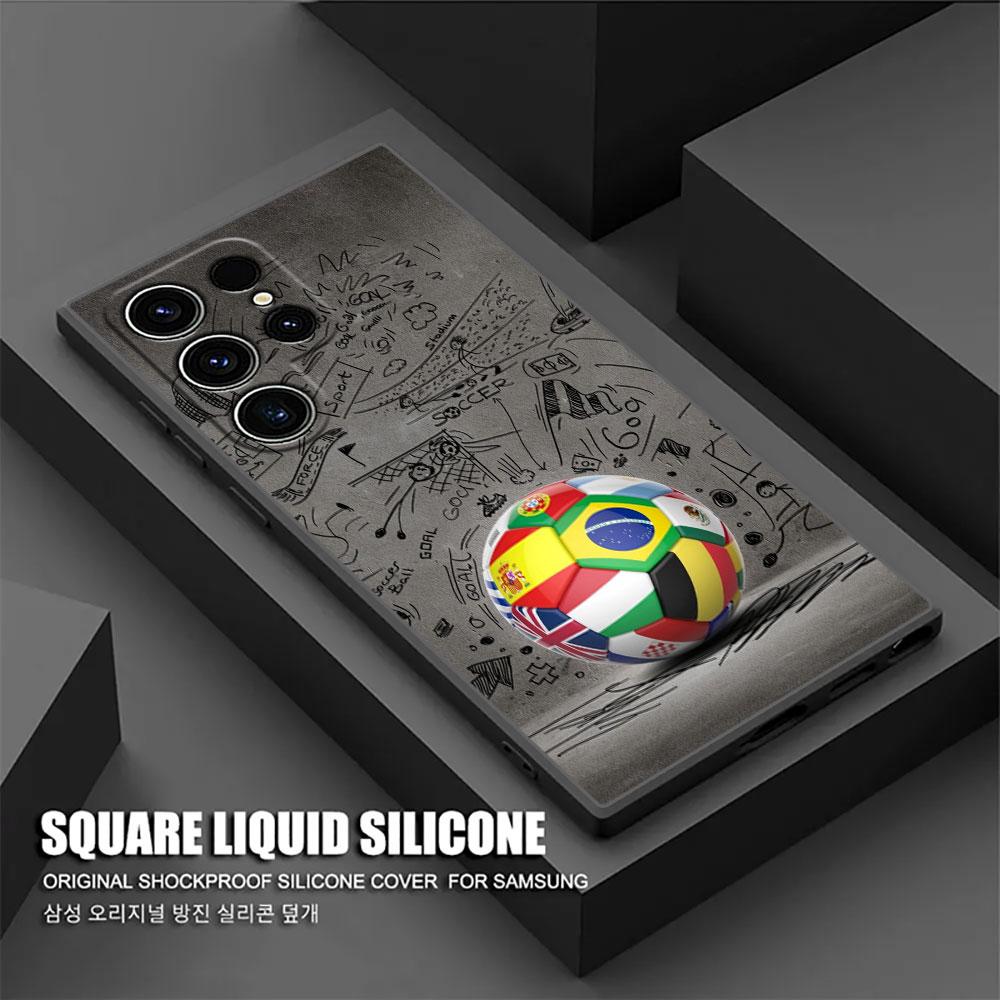 Чехол Fire Football Soccer Ball S26Ultra для Samsung Galaxy S26 S25 S24 S23 S20 S21 FE S22 Ultra Plus 5G Мягкий чехол для телефона