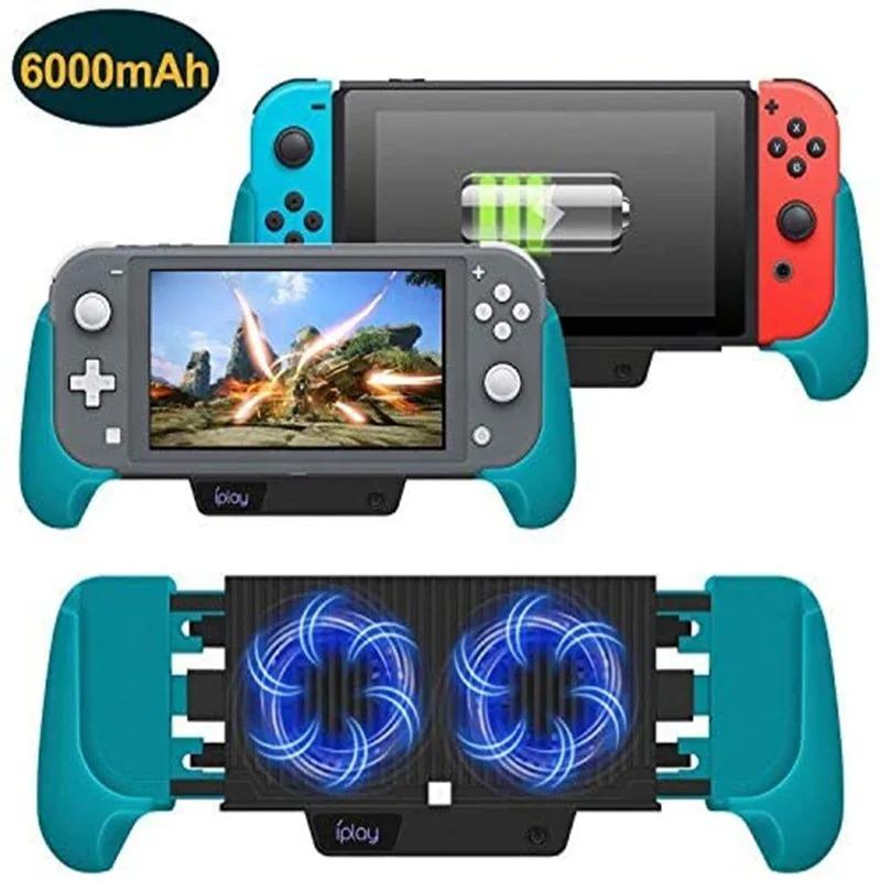 Cooling Charging Grip for Nintendo Switch & Switch Lite, 6000mAh Fan, Charger, Grip and Foldable Stand for Nintendo Switch NS Lite