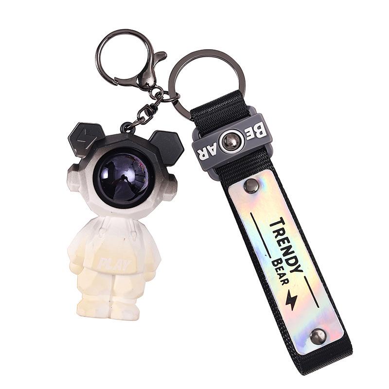 Брелок с медведем в виде градиентной молнии: Креативная подвеска для школьных сумок и подарков