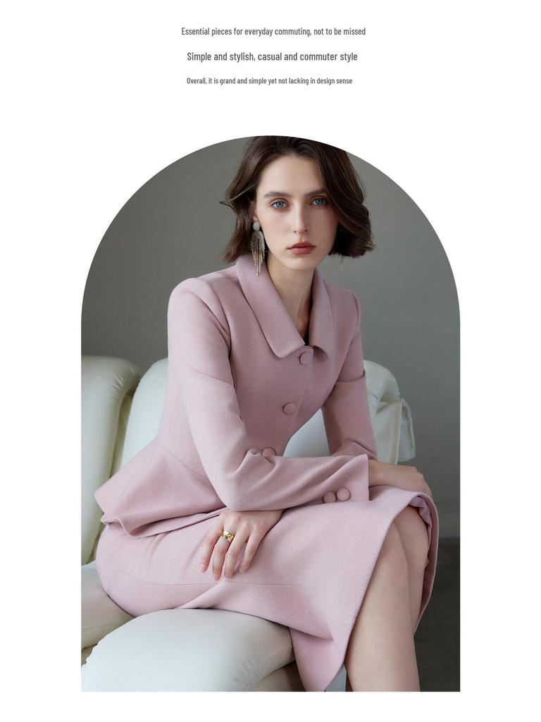 2024 Winter Pink Tweed Suit Set: Korean Drama Style Chic