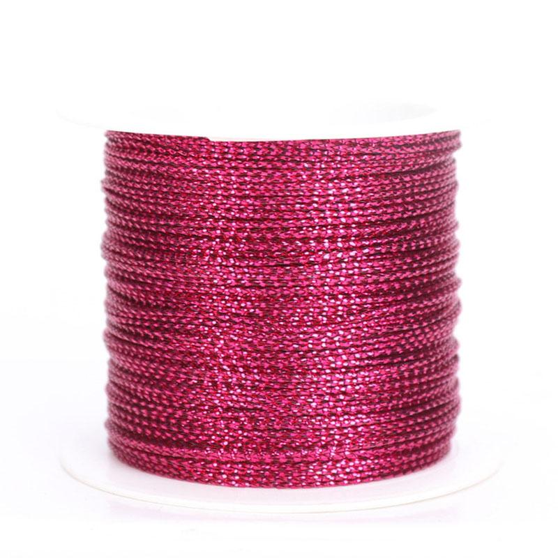 20m/roll 1mm Gold Silver Red Cords Metallic Rope Thread String Strap Gift Wrap Ribbon Cord Bracelet No-slip Hang Tag