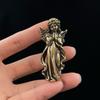 Милая латунная статуэтка ангела Купидона, статуэтка медного ангела Купидона на удачу, винтажные фигурки ангела-хранителя ручной работы