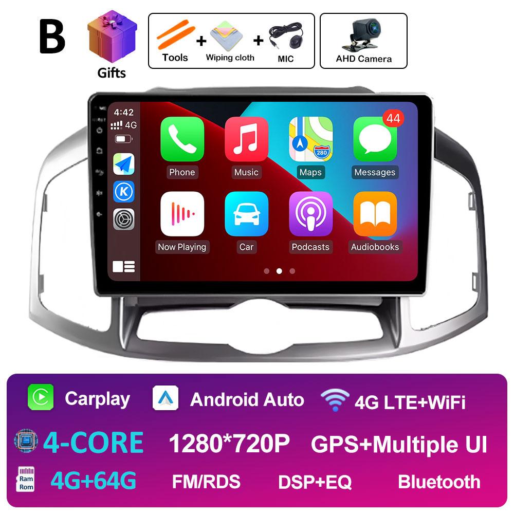 Android 14 Car Audio для Chevrolet Captiva 1 2011 2012 2013 2014 2015 2016 Радиоплеер Bluetooth Wireless Carplay DSP Stereo 4G