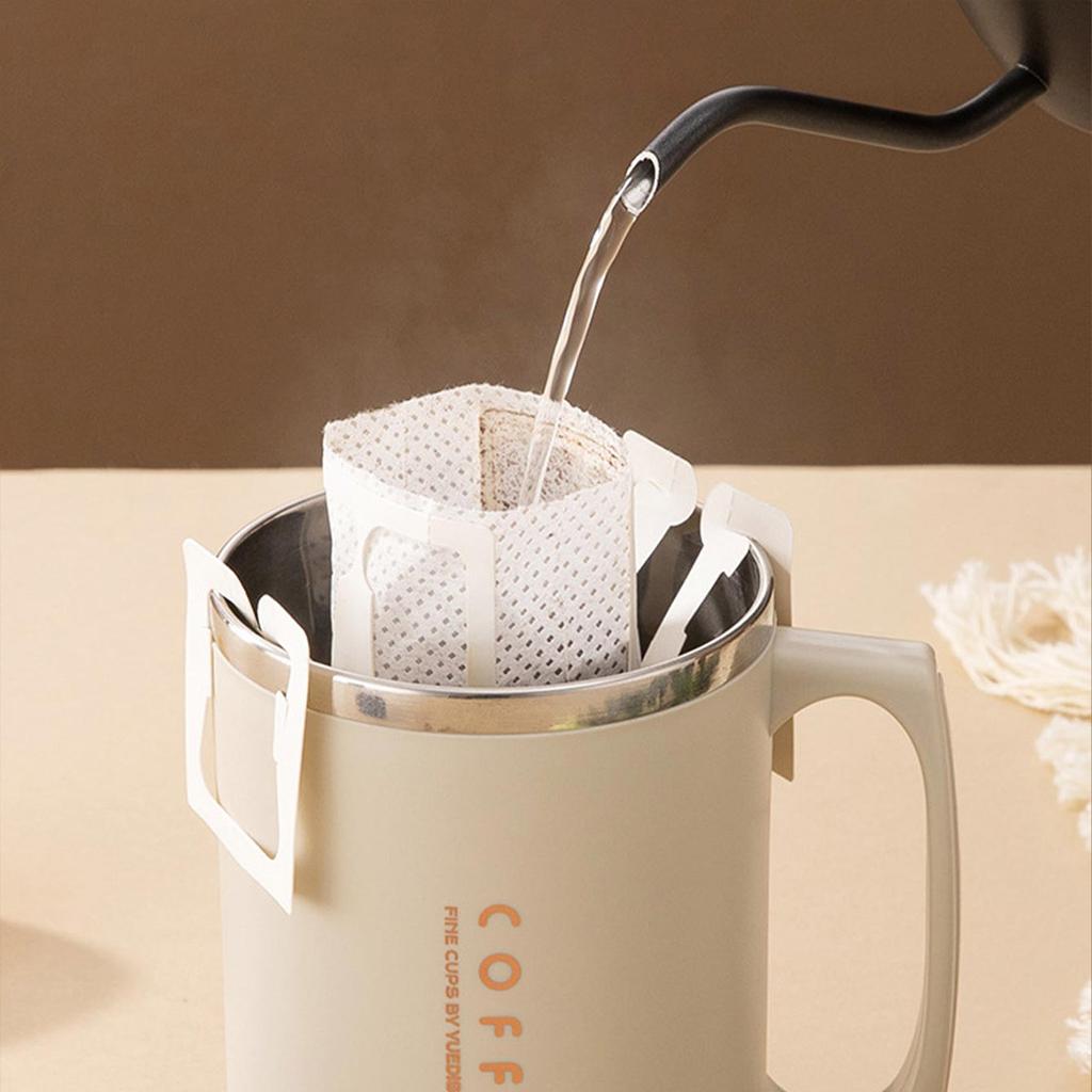 Double-layer Coffee Cup With Spoon&Straw Milk Coffee Mug Portable Insulated Anti Scalding 304 Stainless Steel Water Cup