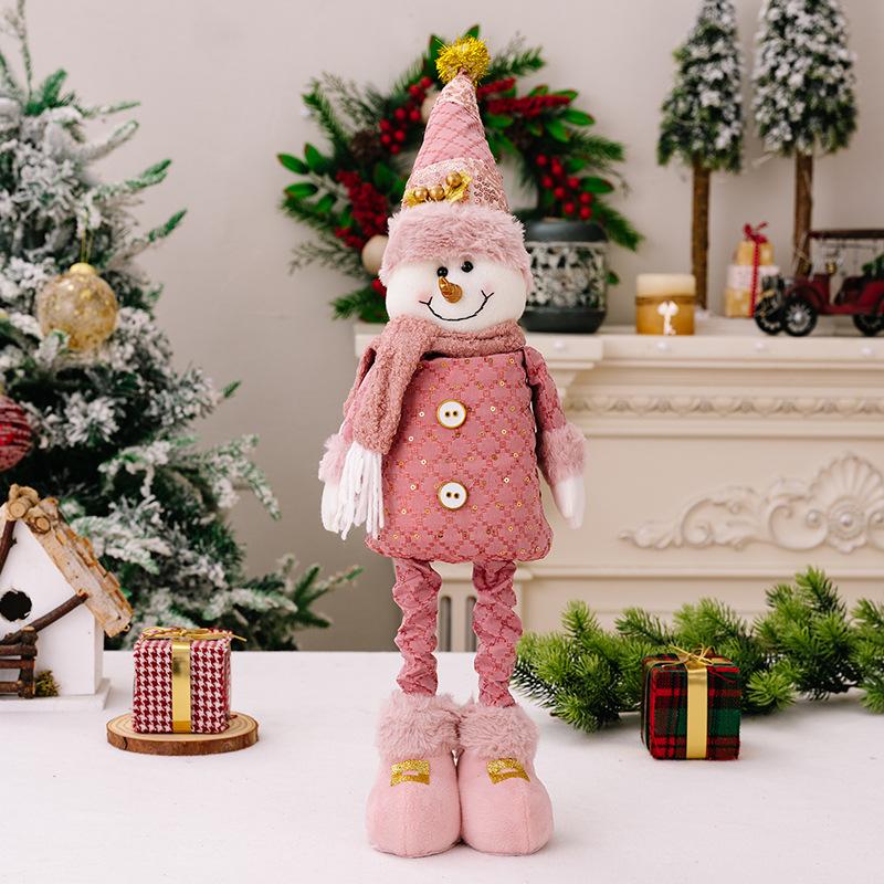 1pcs Christmas Elk Decorations Retractable Large Standing Reindeer Plush Doll Toys Christmas Tree Decor Table Ornament