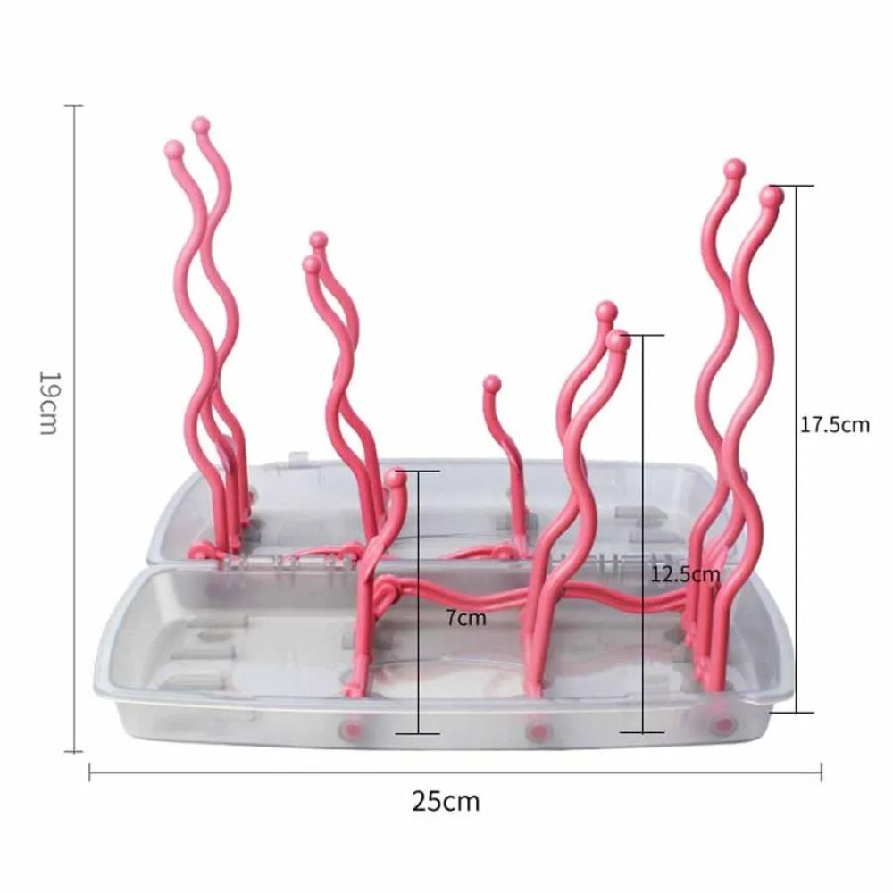 Collapsible Travel Bottle Drying Rack with Cover Portable Bottle Dryer Holder Foldable Box Dustproof Baby Bottle Drying Rack