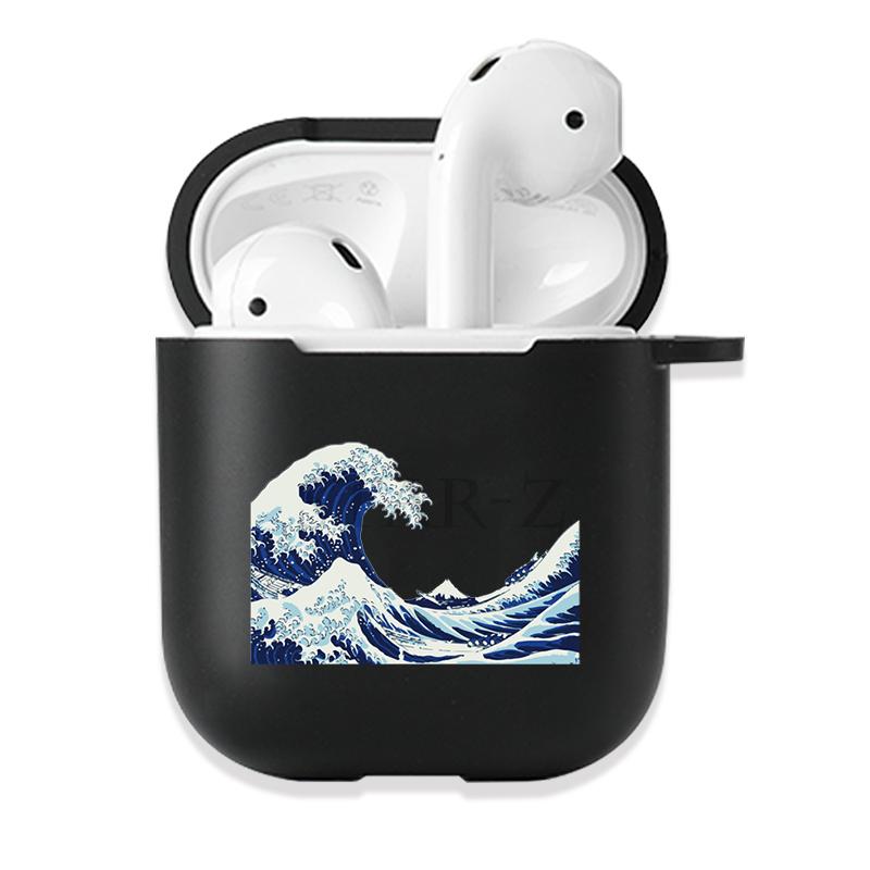 Мягкий черный силиконовый чехол для Apple Airpods Pro 3 2 1 The Great Wave of Kanagawa Bluetooth, беспроводные чехлы для наушников Airpod Cover